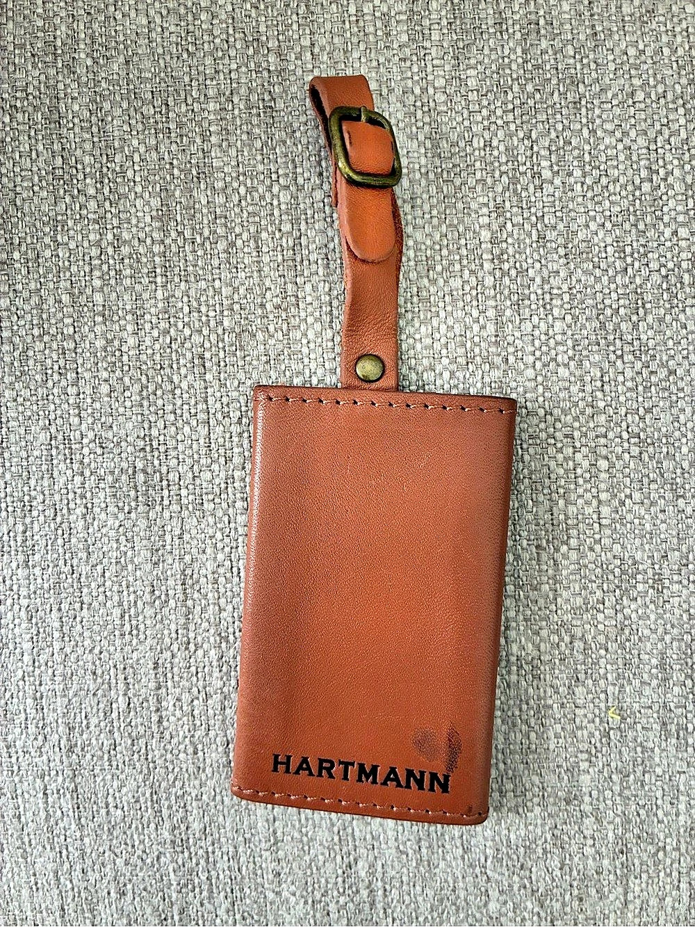 Hartmann Leather Luggage Tag Holder in Brown